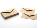 Stack of brown envelopes isolated on white background Royalty Free Stock Photo