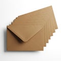 Stack of brown envelopes isolated on white background Royalty Free Stock Photo