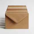 Stack of brown envelopes isolated on white background Royalty Free Stock Photo