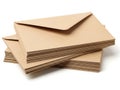 Stack of brown envelopes isolated on white background Royalty Free Stock Photo