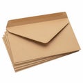 Stack of brown envelopes on white background isolated on white background Royalty Free Stock Photo