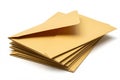 Stack of brown envelopes on a white background Royalty Free Stock Photo