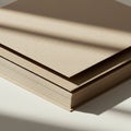 Stack of brown kraft paper sheets with a smooth texture. The sheets are neatly aligne Royalty Free Stock Photo