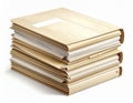 Stack of Brown Manila Folders with Documents on White Background Studio Shot Royalty Free Stock Photo