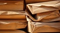 stack brown paper bag texture Royalty Free Stock Photo