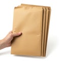 Stack of brown paper envelopes isolated on white background Royalty Free Stock Photo
