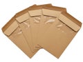 Stack of brown paper envelopes isolated on white background Royalty Free Stock Photo