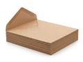 Stack of brown paper envelopes isolated on white background Royalty Free Stock Photo