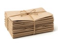 Stack of brown paper envelopes isolated on white background Royalty Free Stock Photo