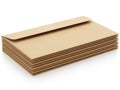 A stack of brown paper envelopes on a white background isolated on white background Royalty Free Stock Photo