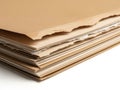 Stack of brown paper sheets isolated on white background Royalty Free Stock Photo