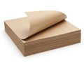 Stack of brown paper sheets isolated on white background Royalty Free Stock Photo