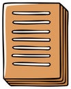 Stack of Brown Paper Sheets with Lines Cartoon Style Illustration Royalty Free Stock Photo