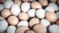 Stack of brown and white fresh farm eggs. 3D illustration Royalty Free Stock Photo