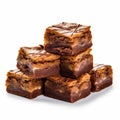 Five Square Cut Peanut Butter Brownies In The Style Of Peter Paul Rubens