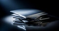 Stack of Brushed Metal Plates with Dramatic Lighting Royalty Free Stock Photo