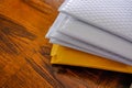 Stack of bubble mailers to mail documents