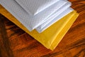 Stack of bubble mailers to mail documents