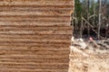 Stack of Building Lumber at Construction Site Royalty Free Stock Photo