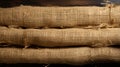 A stack of burlap rolls Royalty Free Stock Photo