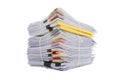 Stack of business document papers isolated on white background Royalty Free Stock Photo
