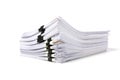 Stack of business papers isolated