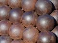 Close up cannon balls.