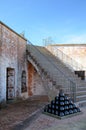 Stack of Canon Balls Fort Macon NC Brick Stairs Royalty Free Stock Photo