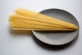 Stack of capellini pasta on plate Royalty Free Stock Photo