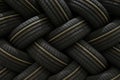 Stack of car tires with shadow deep of view. Great for backgrounds