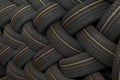 Stack of car tires with shadow deep of view. Great for backgrounds