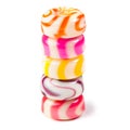 Stack of caramel candies close-up isolated Royalty Free Stock Photo