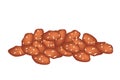 Stack of Caramelised Peanuts on White Background Royalty Free Stock Photo
