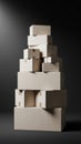 Stack of Cardboard Boxes: Dramatic Low-Key Lighting, Geometric Composition Royalty Free Stock Photo