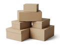 Stack of cardboard boxes isolated on white background Royalty Free Stock Photo