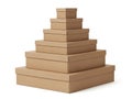 Stack of cardboard boxes isolated on white background Royalty Free Stock Photo