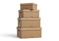 Stack of cardboard boxes isolated on white background Royalty Free Stock Photo