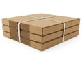 Stack of cardboard boxes isolated on white background Royalty Free Stock Photo