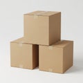 Stack of cardboard boxes isolated on white background Royalty Free Stock Photo