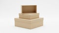 Stack of cardboard boxes isolated on white background Royalty Free Stock Photo