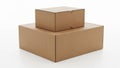 Stack of cardboard boxes isolated on white background Royalty Free Stock Photo