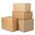 Cardboard boxes isolated on white background Royalty Free Stock Photo