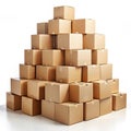 Stack of Cardboard Boxes isolated on white background Royalty Free Stock Photo