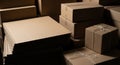 Stack of Cardboard Boxes and Packaging Materials Ready for Shipping or Storage delivery Royalty Free Stock Photo