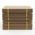 Stack of cardboard sheets isolated on white background Royalty Free Stock Photo