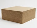 Stack of cardboard sheets isolated on white background Royalty Free Stock Photo