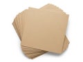 Stack of cardboard sheets isolated on white background Royalty Free Stock Photo