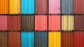 Stack of cargo shipping in container terminal yard Royalty Free Stock Photo
