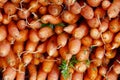 Stack of carrots on a market stall