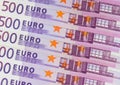 Stack of cash money - 500 euro bills macro Royalty Free Stock Photo